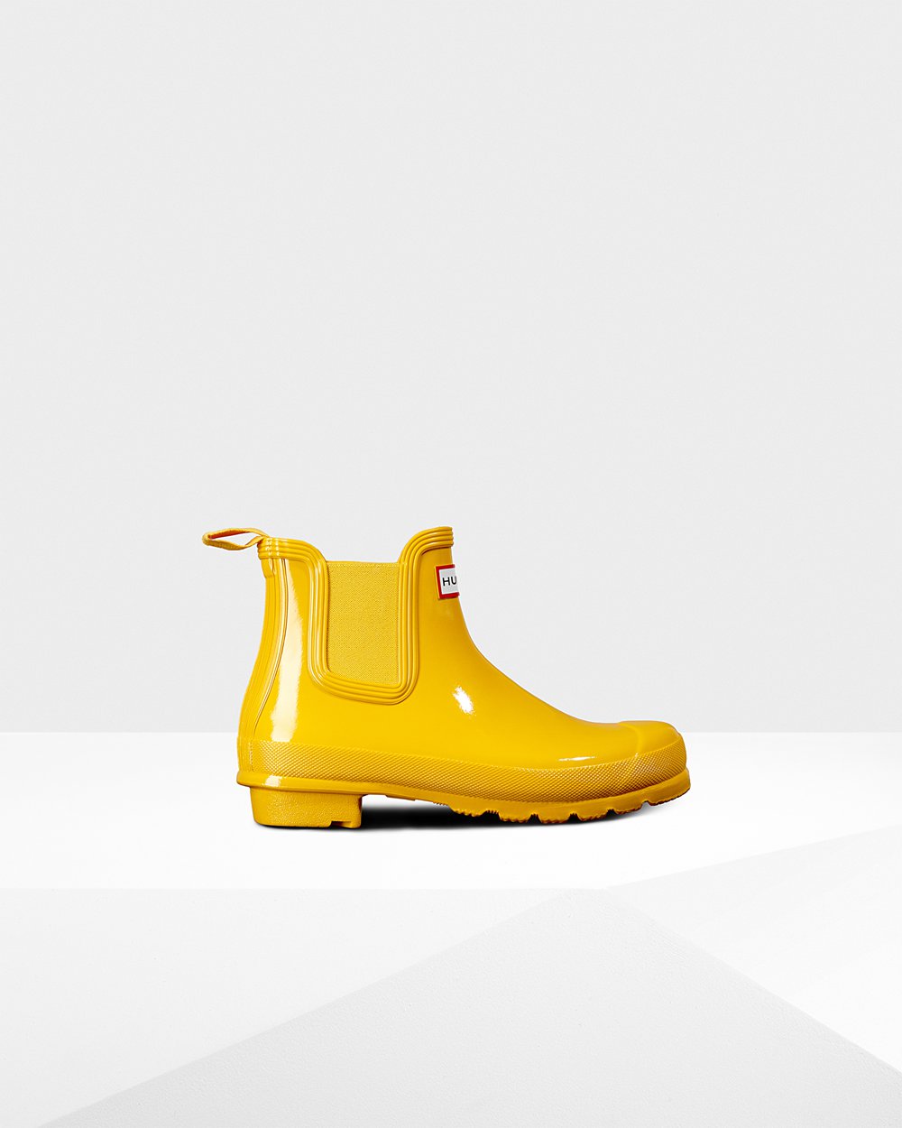 Hunter Original Gloss Chelsea Boots - Online Sale Womens Yellow - NFGQTA791